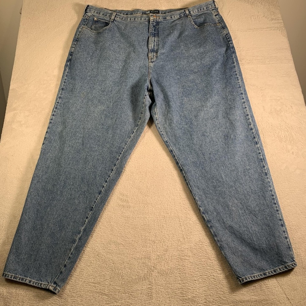 Vintage Avenue Blues Jeans‎ Mens 50x33 Light Wash High Rise Tapered Denim USA